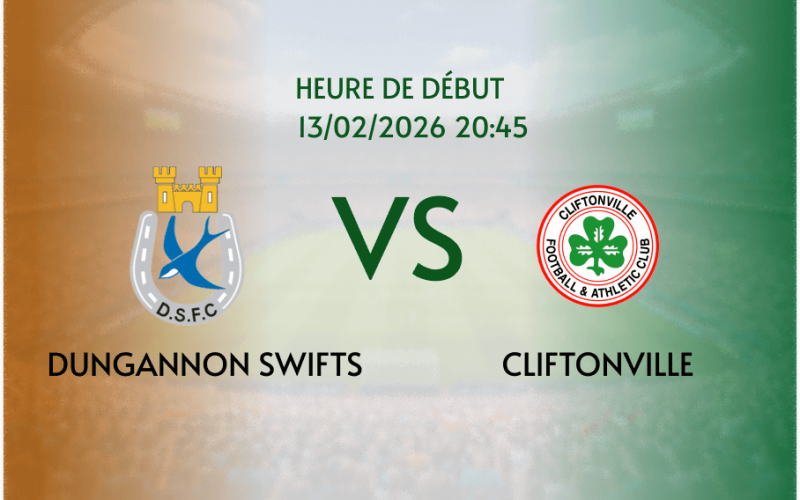 Pronostic Dungannon Swifts - Cliftonville : Derby d'Irlande du Nord en IFA Premiership
